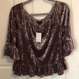 Sanctuary Clothing Off the shoulder top with ruffle detail